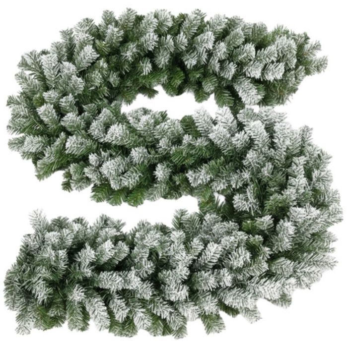 Gęsta girlanda choinkowa ośnieżona 270 cm PREMIUM – idealna na święta!