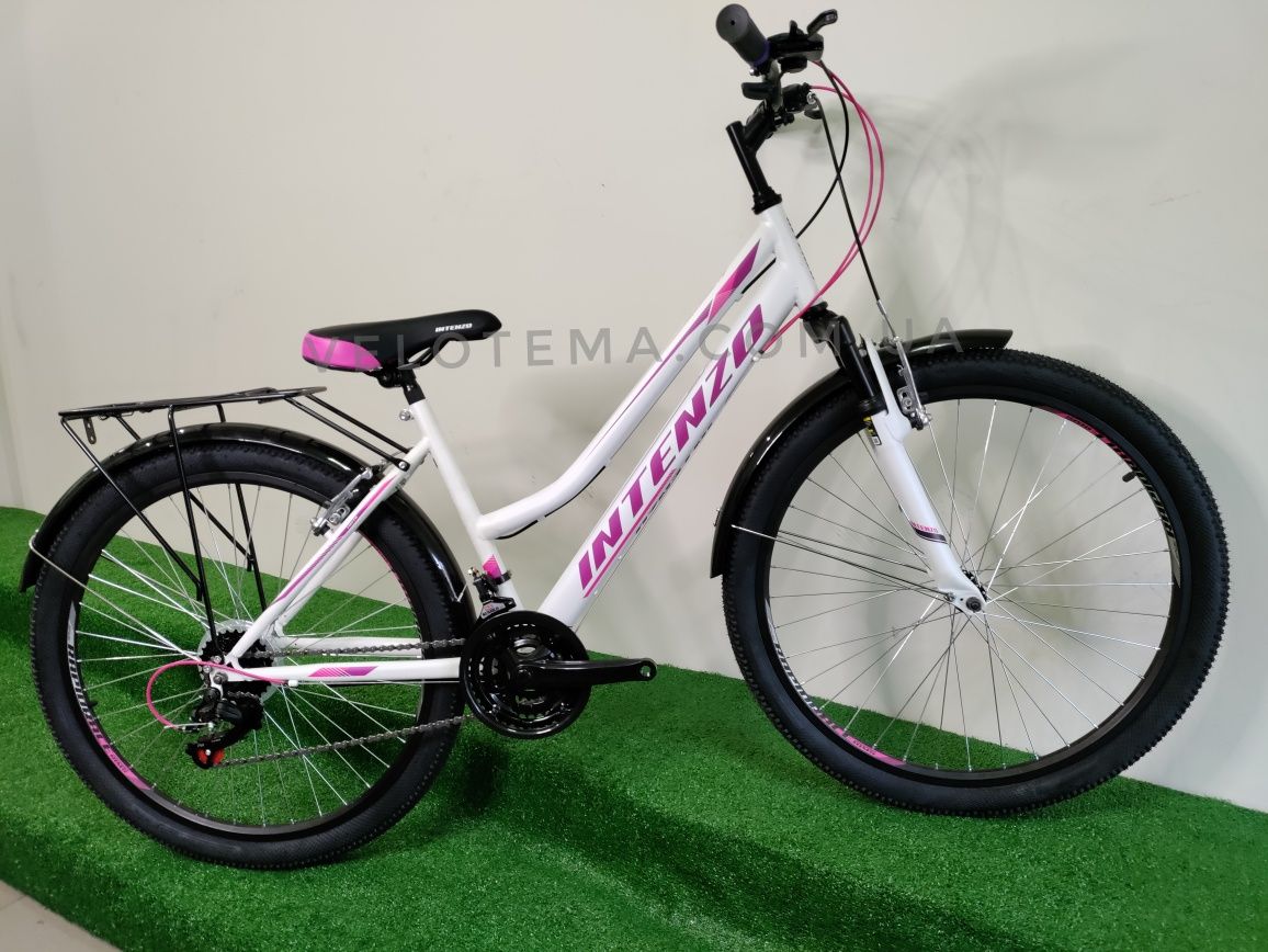 Велосипед женский 26 Intenzo Costa 16 Lady белый с фиолетовым