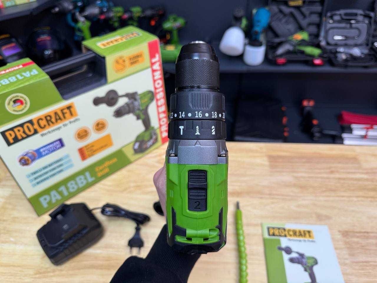 Шуруповерт Procraft + Зарядка та Акумулятором 1.5Ah  Дві швидкості