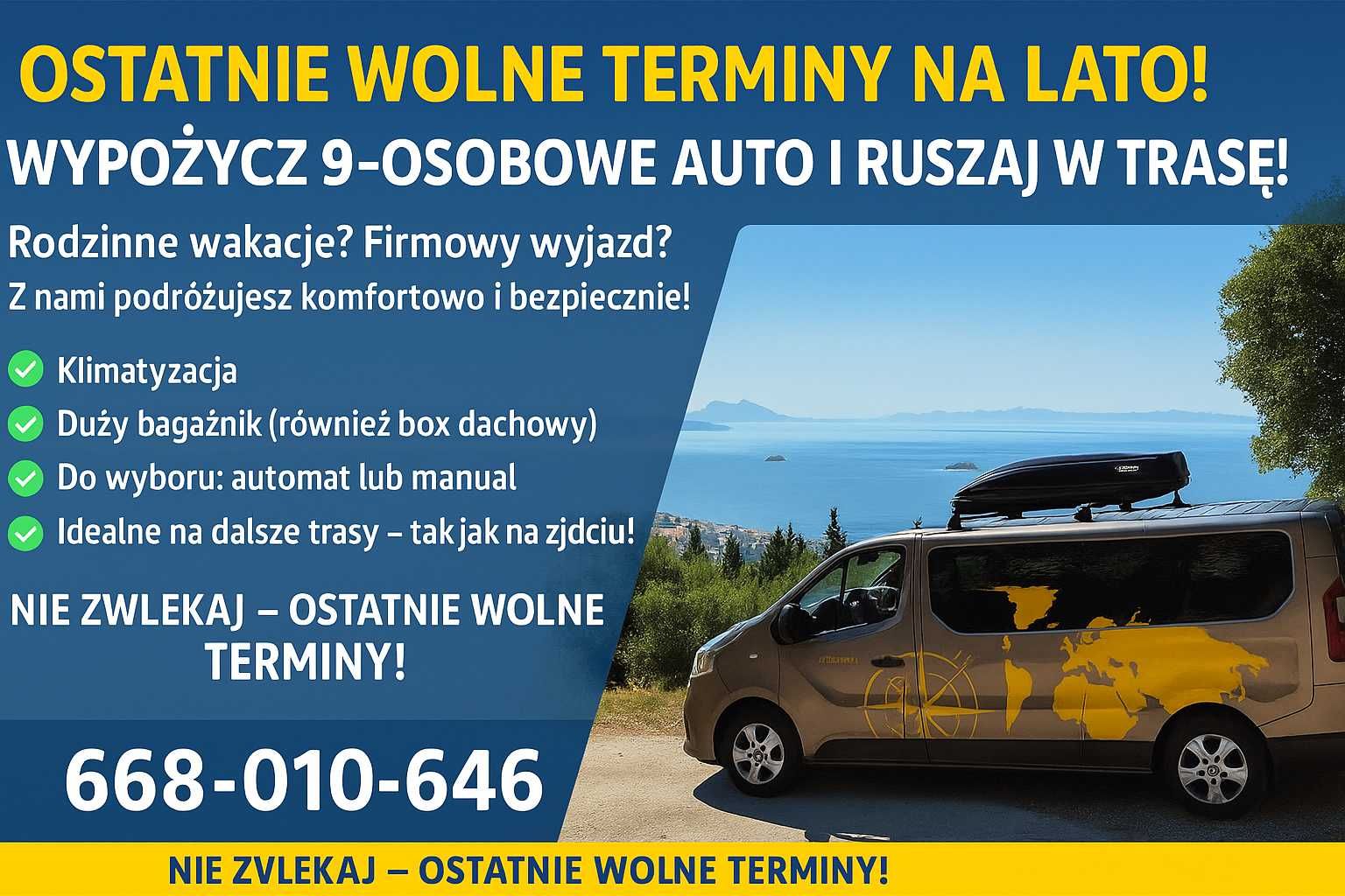 Wypożyczalnia wynajem Bus busów aut  9 osobowych.