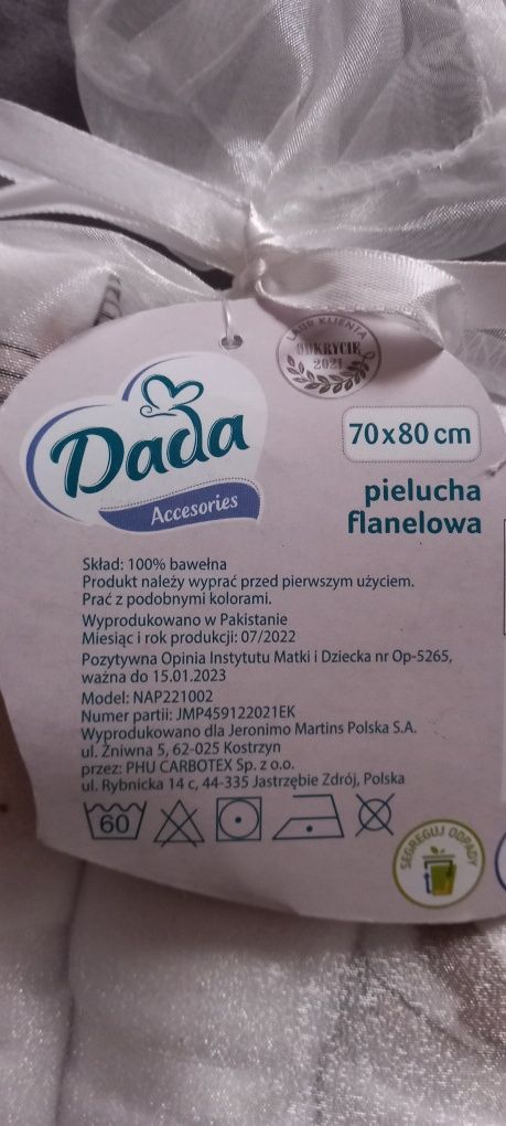 Pieluchy flanelowe Dada 3pack Nowe rozmiar 70x80cm