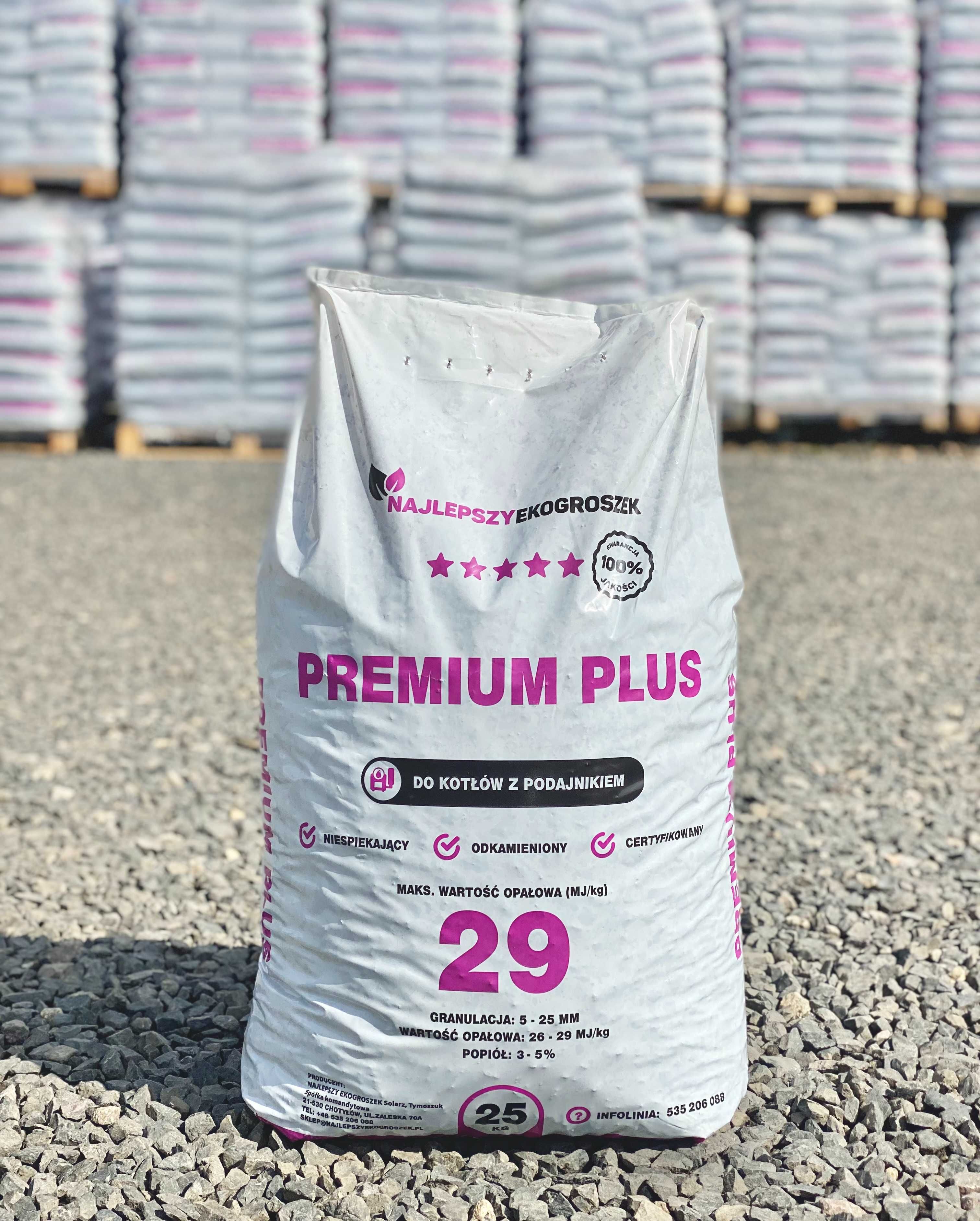 Groszek Premium Plus NR 1 W POLSCE 28 MJ/kg suchy i błyszczący węgiel