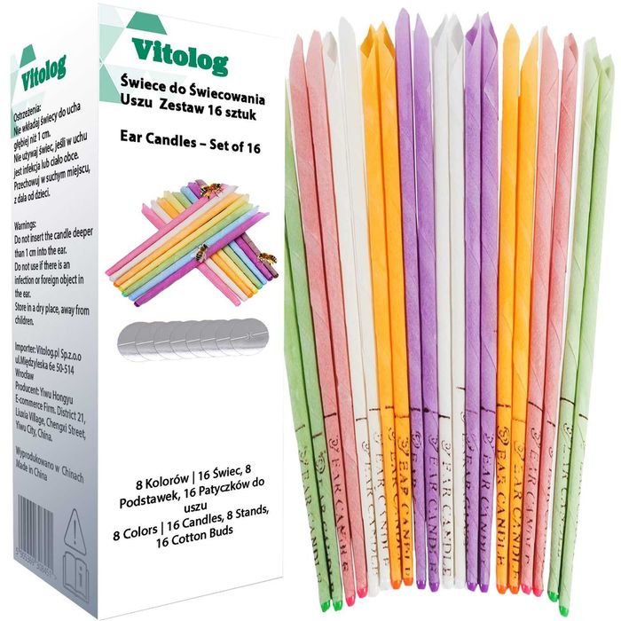Świece Do Świecowanie Oczyszczanie Konchowanie Uszu Świeczki 16 sztuk