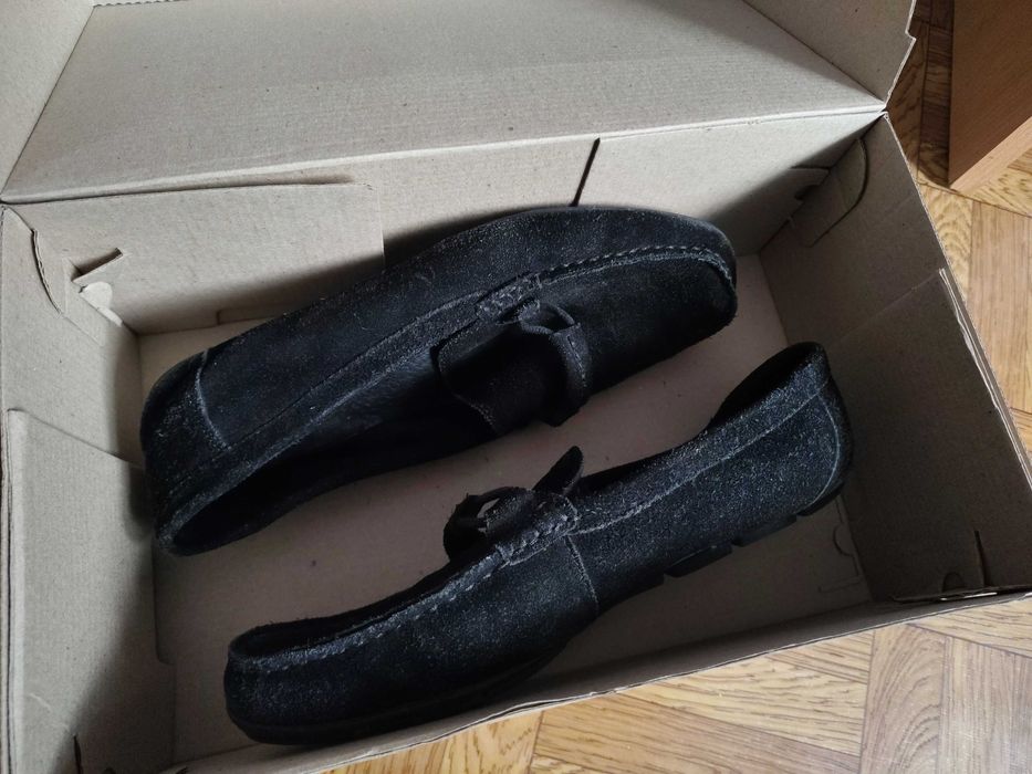 Чоловічі мокасини шкіряні шкіра замша 41 туфлі