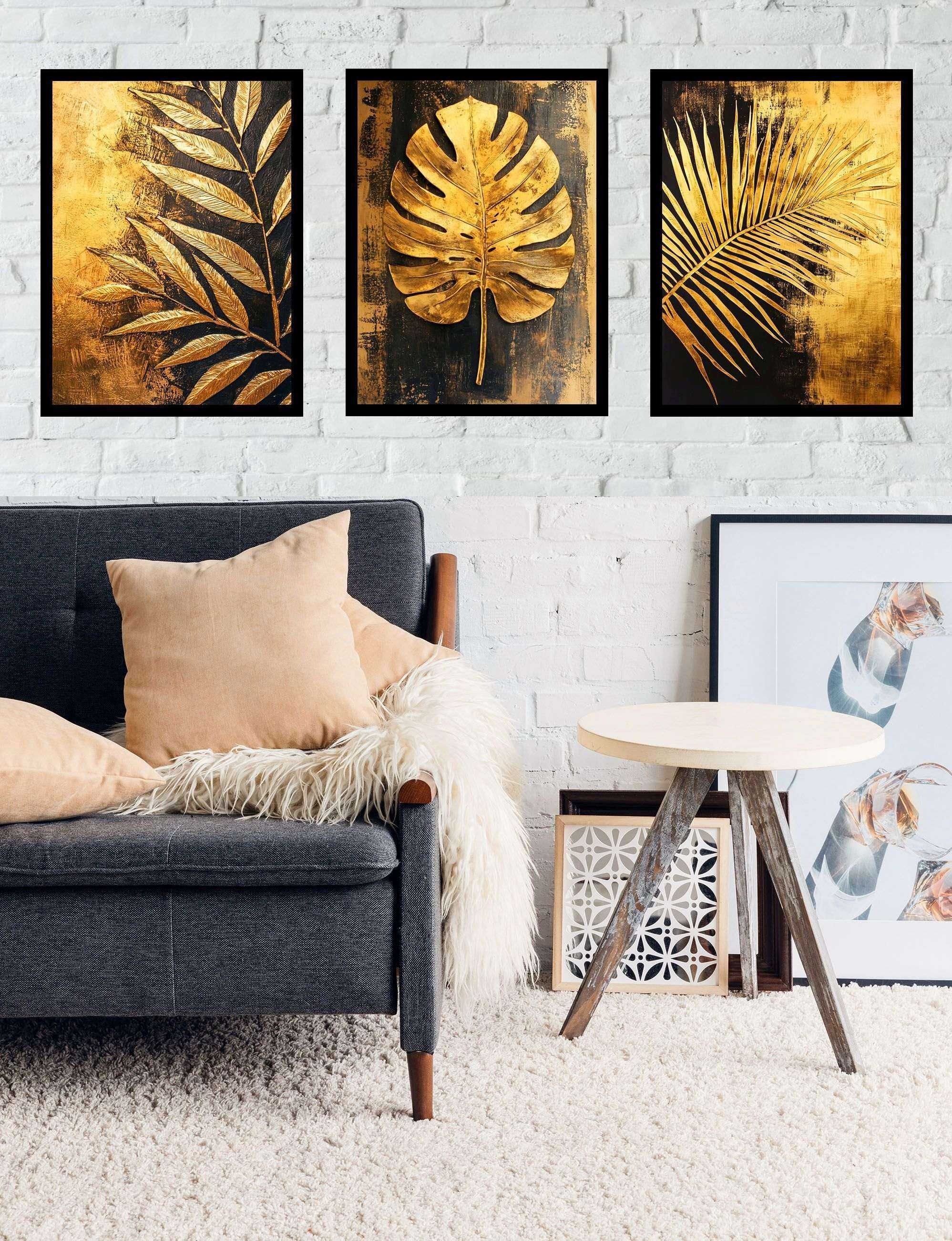 30x40 obrazy w ramie plakaty ramka MONSTERA SALON NATURA LIŚĆIE boho
