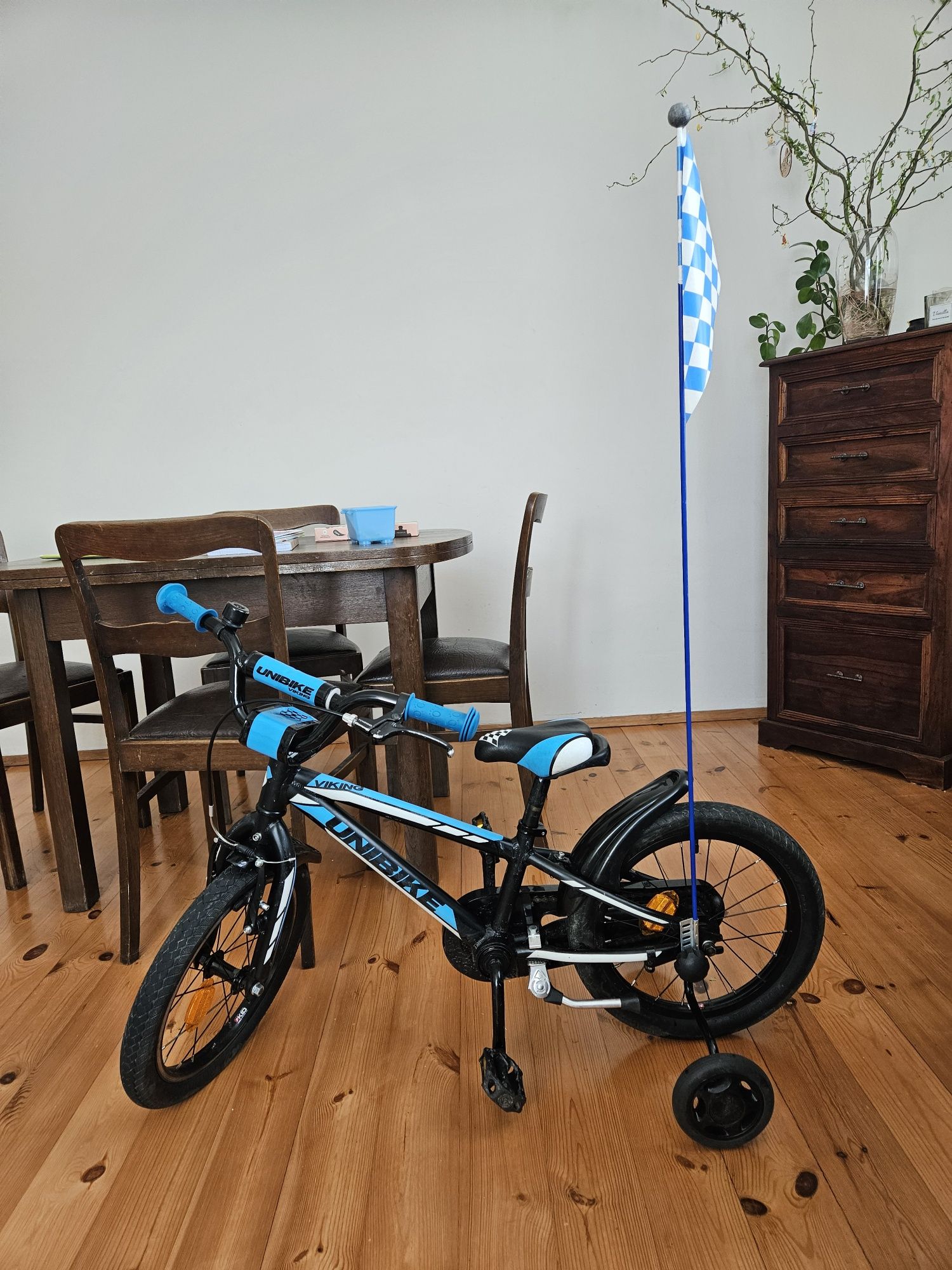 Rower dziecięcy Unibike VIKING 16" czarno-niebieski