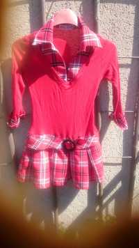 Czerwona sukienka w stylu retro rockabilly UK 7-8 lat