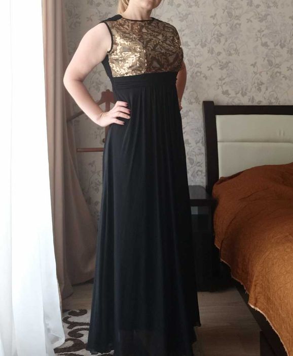 Довга вечірня сукня з паєтками, L-XL