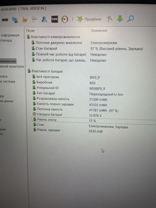 Ігровий ноутбук Msi GF63 Thin(I5 10500H, RTX3050TI, 144hz)