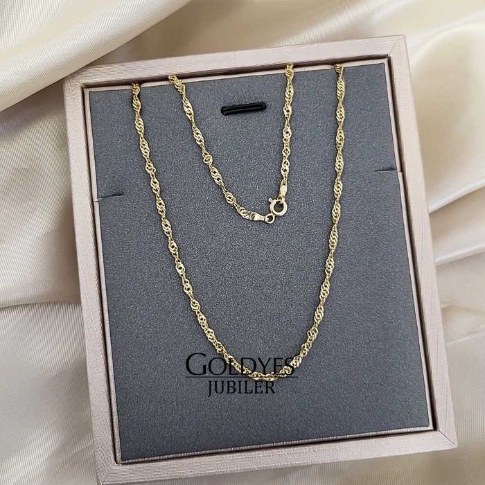 Złoty łańcuszek singapur próby złota 585