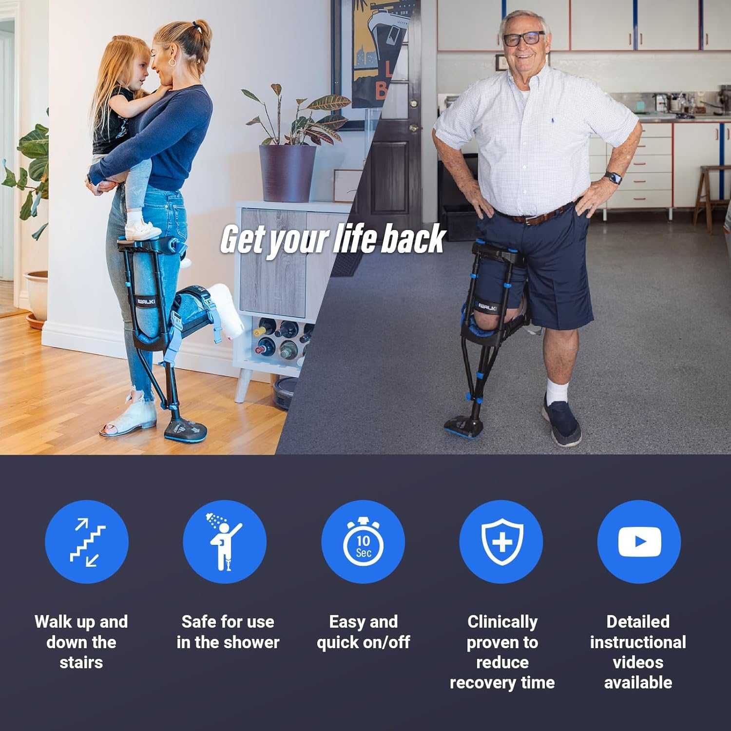 Милиця під коліно iWALK 3.0 Hands Free