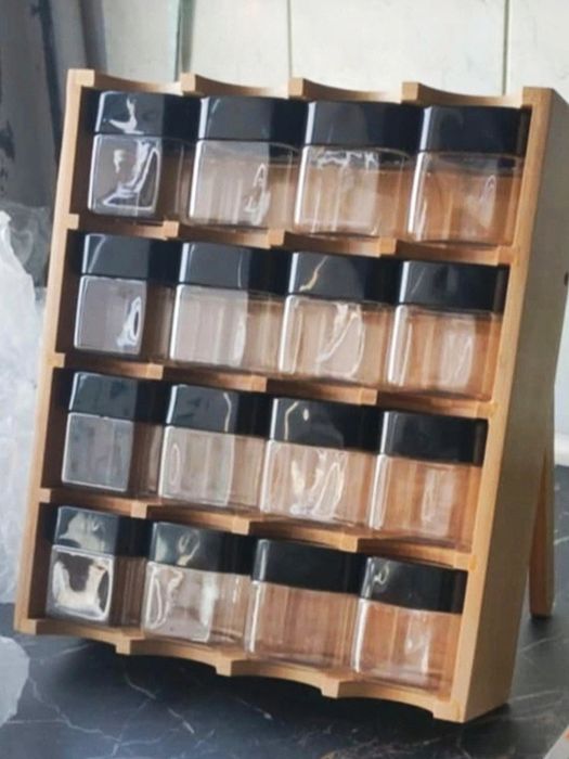 Przyprawnik Bambusowy Słoiczki Nowy Organizer na Przyprawy Stojak