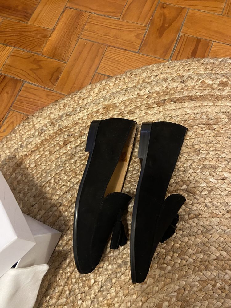 Sapatos loafers pretos de camurça - Marion Toufet