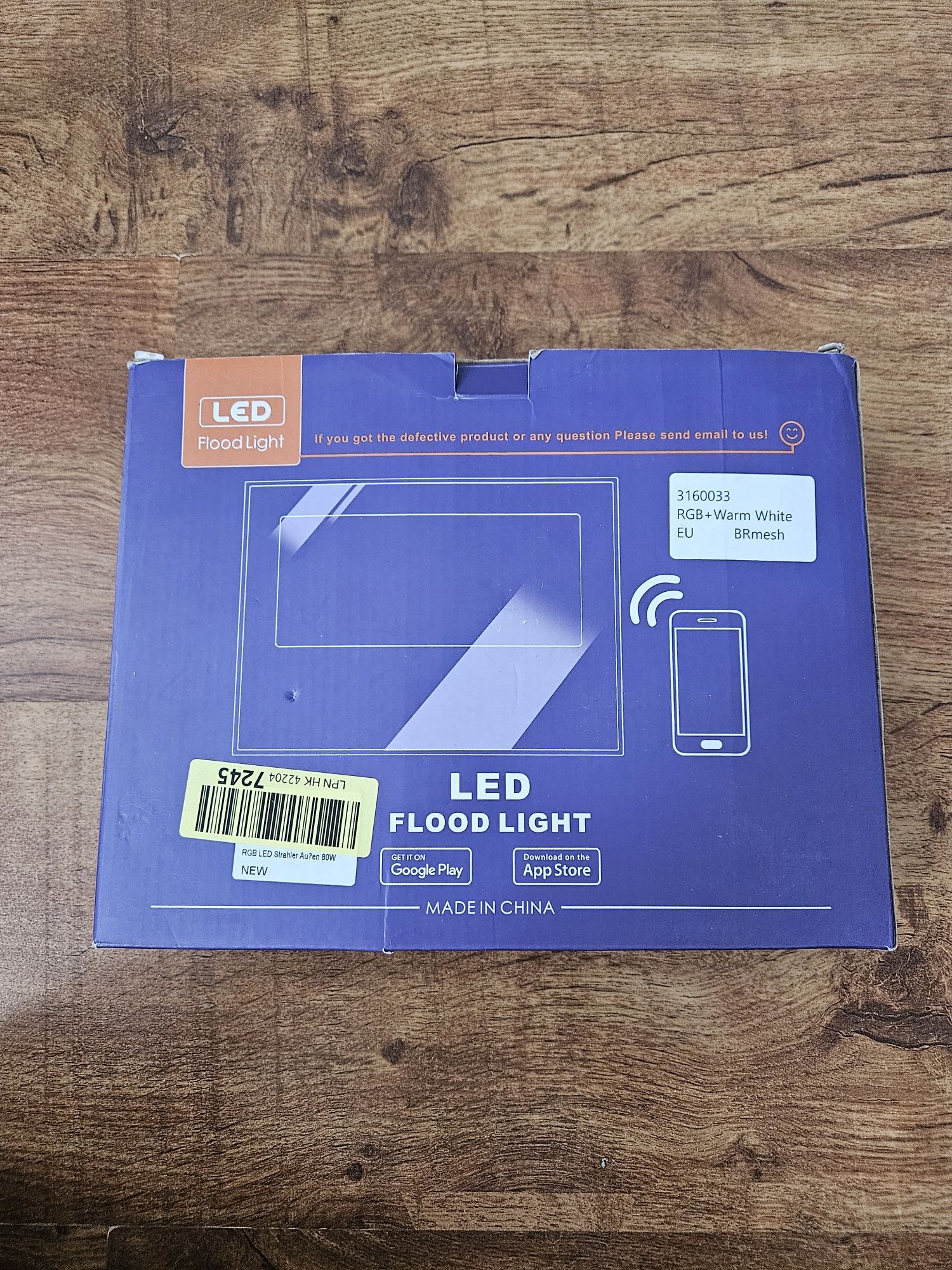 Zewnętrzny reflektor LED RGB Biały 80W Bluetooth