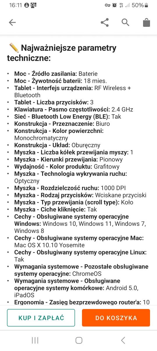 Myszka bezprzewodowa Logitech