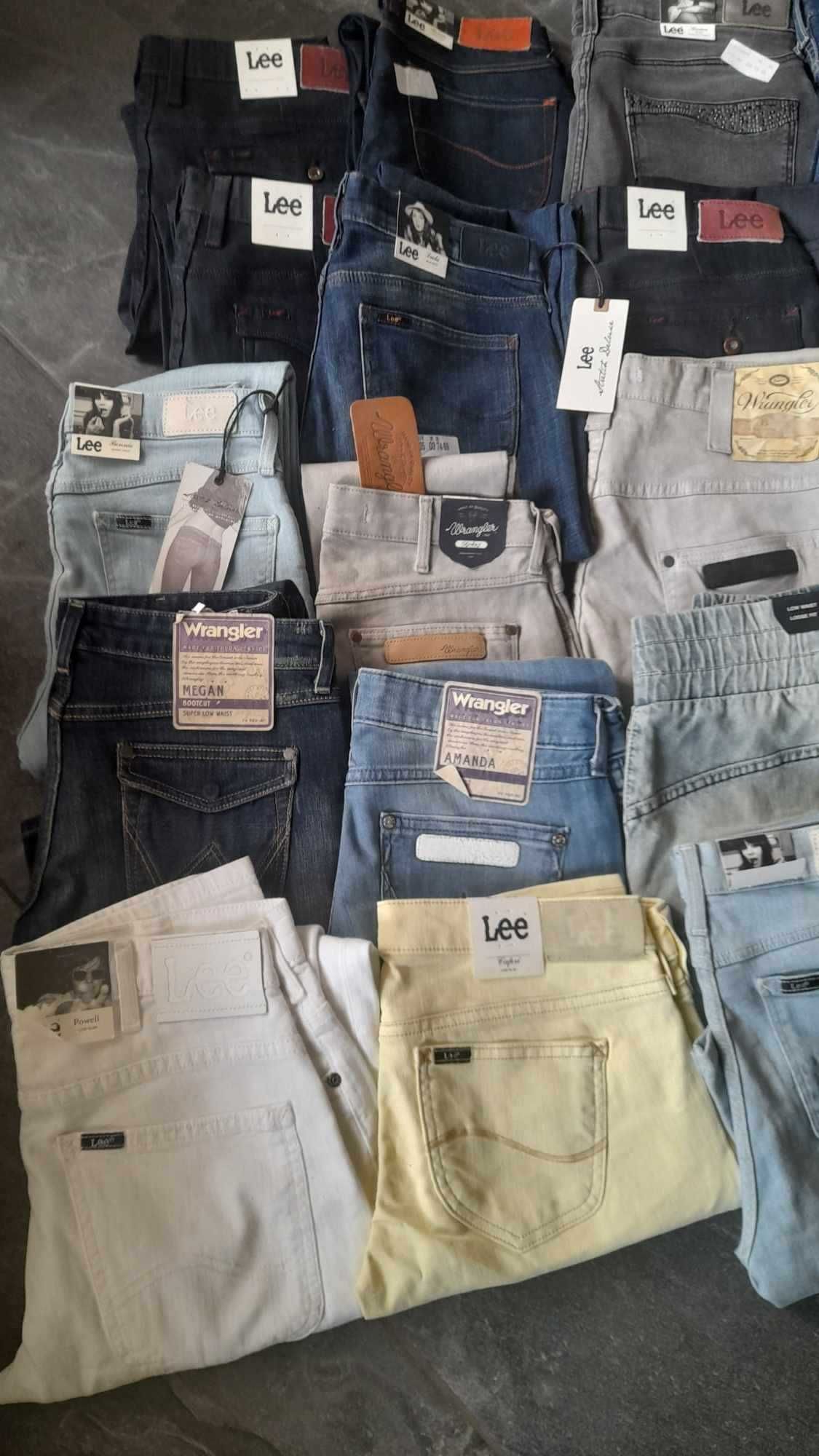 Jeansy Wrangler Lee Blend - Pakiet 24 pary Nowe