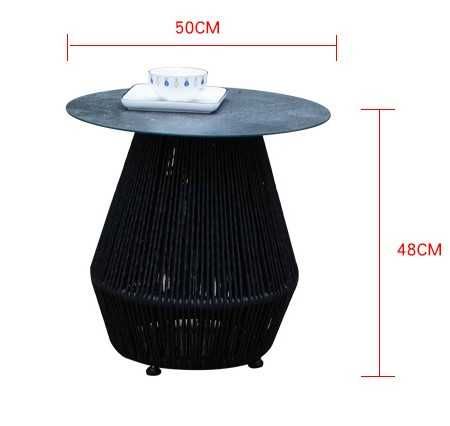 Zestaw balkonowy tarasowy stolik +2 szt krzesła nowość czarny sznurek