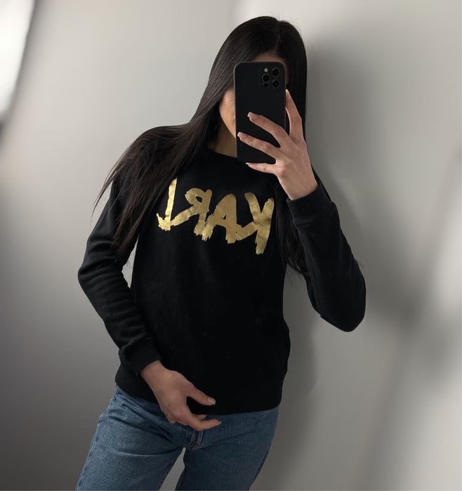 Світшот karl lagerfeld чорний оригінал кофта кард лагер толстовка