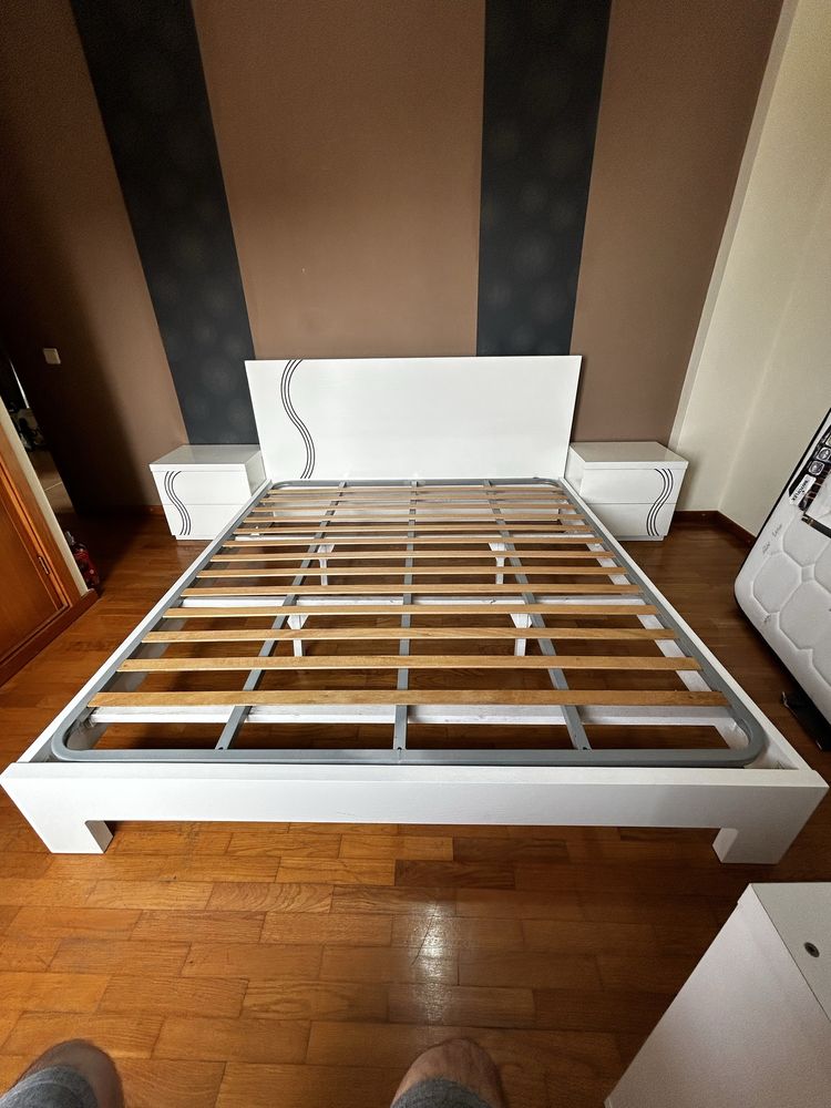 Cama Casal Madeira Branca
