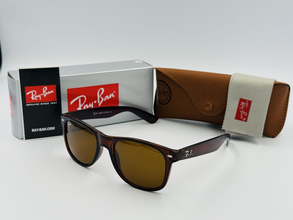 Солнцезащитные очки Ray Ban Wayfarer 2140 Glossy Brown 54мм стекло
