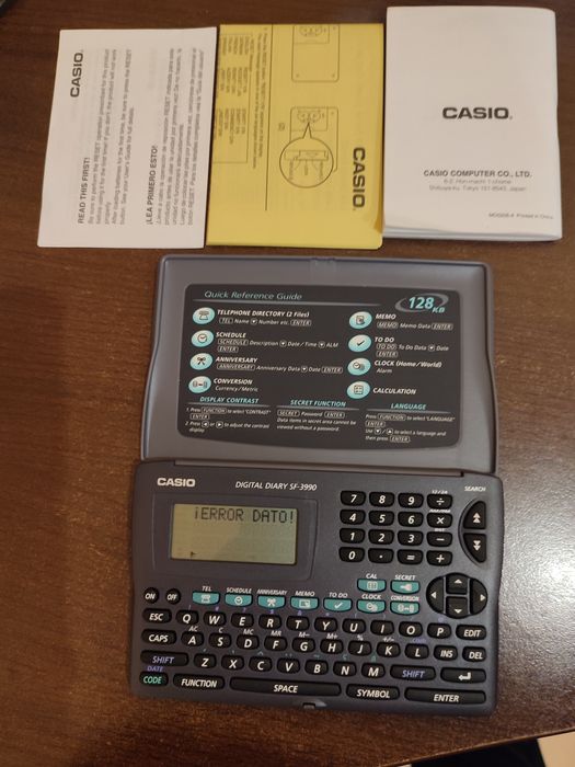 Электронная записная книга Casio SF-3990 GY-w Банк