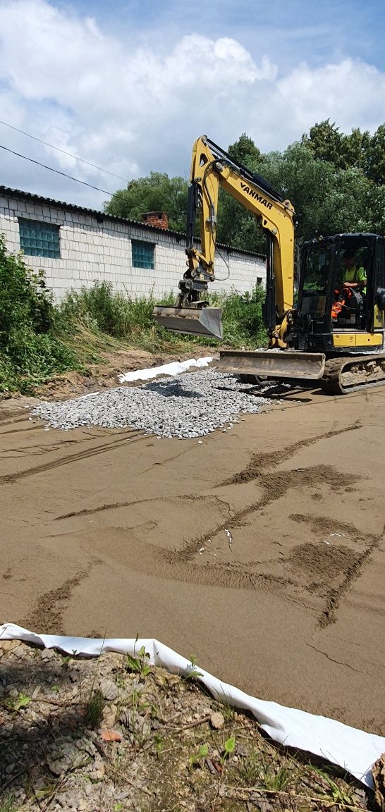 Usługi Koparką ładowarķą minikoparką wyburzenia niwelacja wiercenie