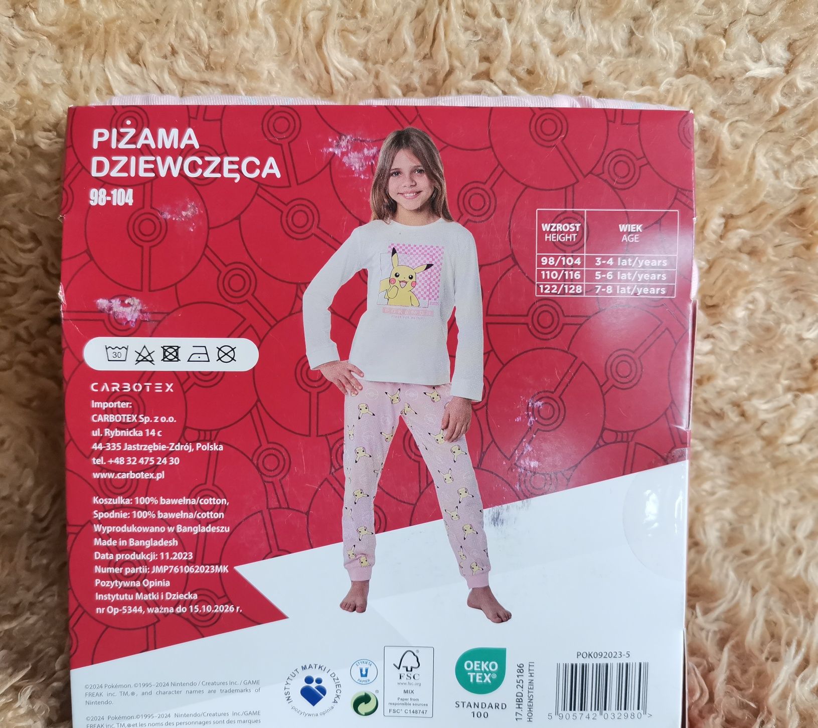 Piżama 98-104 dziewczęca dla dziecka dziewczynki Nowa