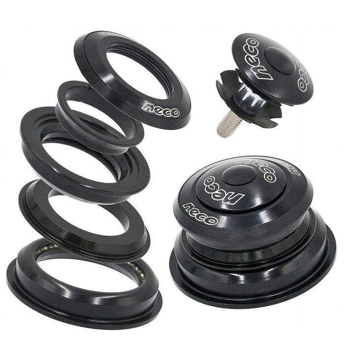 Neco H156E Stery 1.1/8-1,5'' Ahead tapered czarne pół-zintegrowane