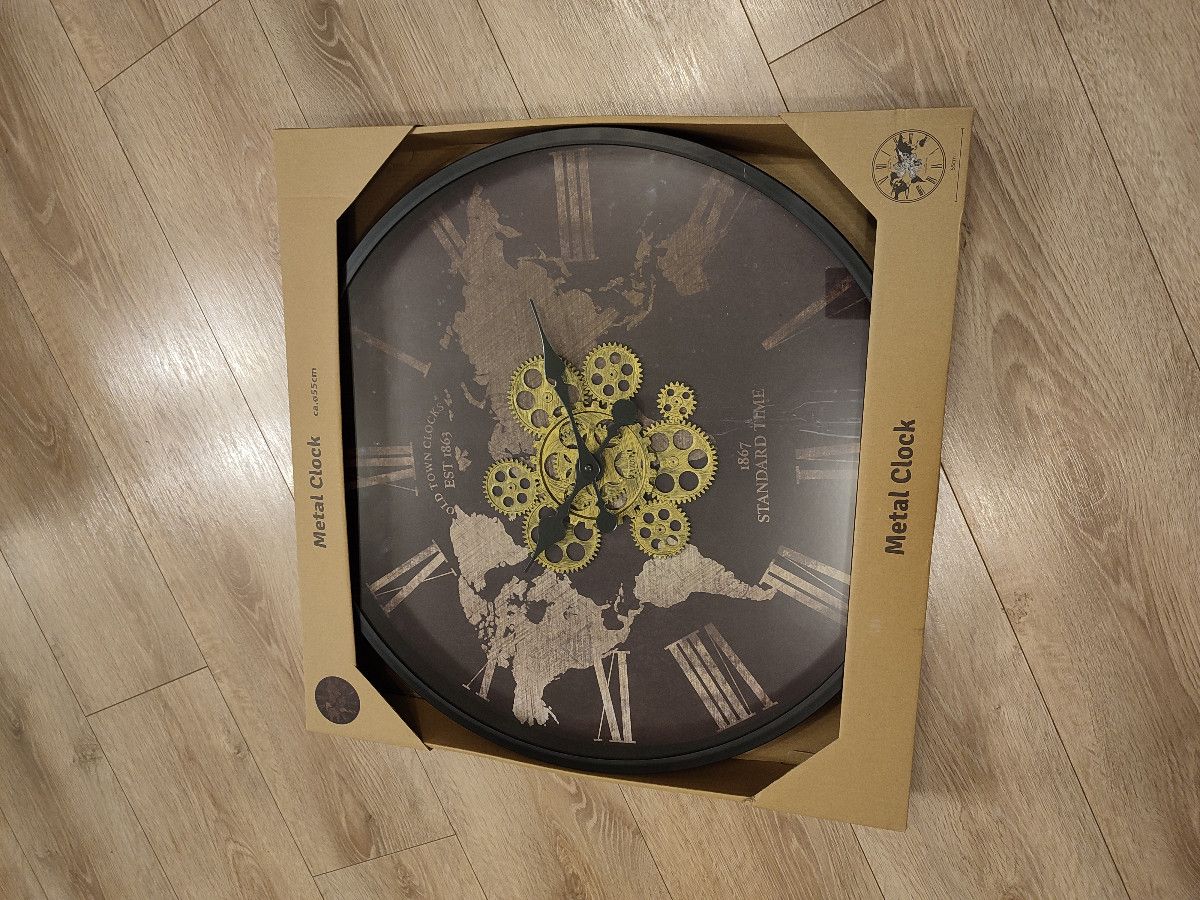 Nowy czarny stylowy zegar ścienny 55 cm
