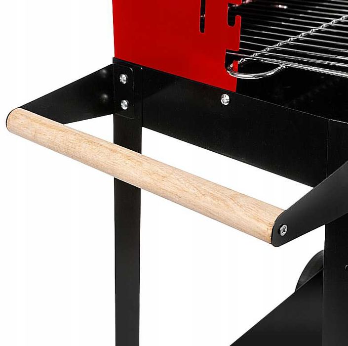 Nowy Grill Węglowy Ogrodowy Na Kołach Półki, Gril Na Brykiet Przenośny