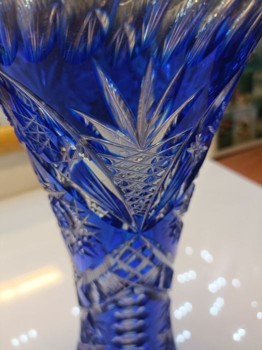 Wazon kryształowy niebieski Racibórz