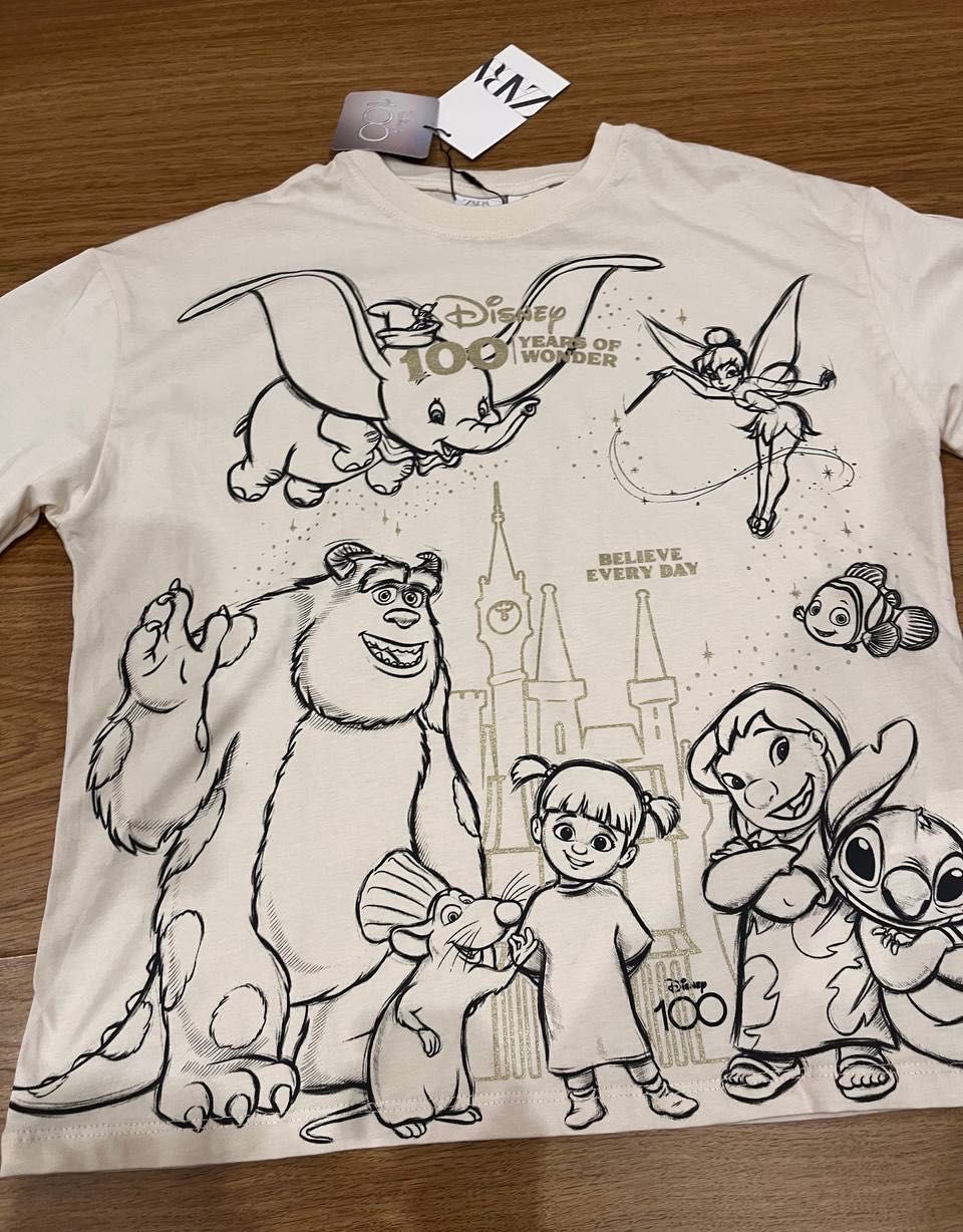 Кофта ZARA нова xs лонгслів disney дівчача жіноча бежева натуральна