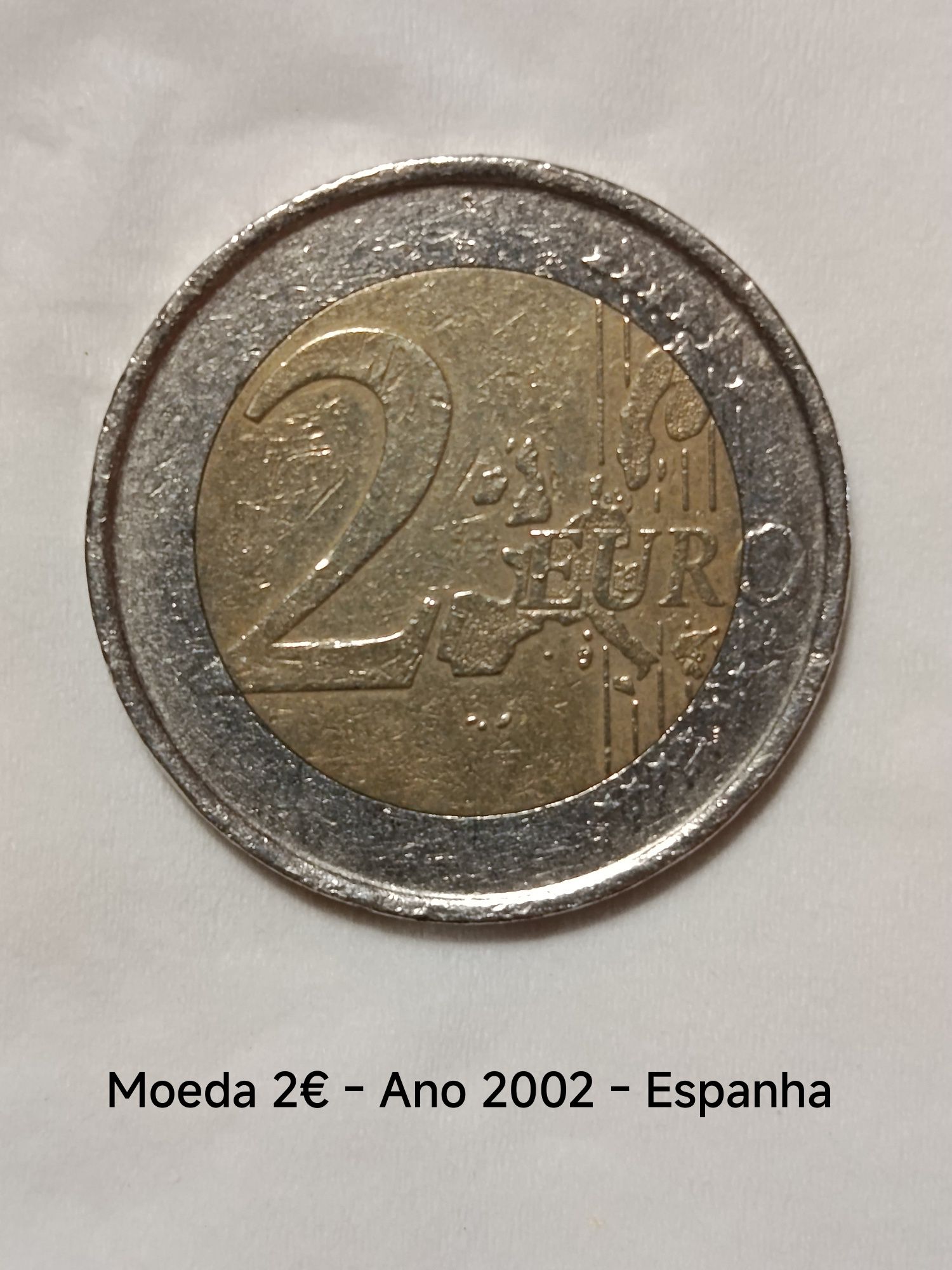 Moeda de 2€ - Ano 2002 - Espanha - muito rara