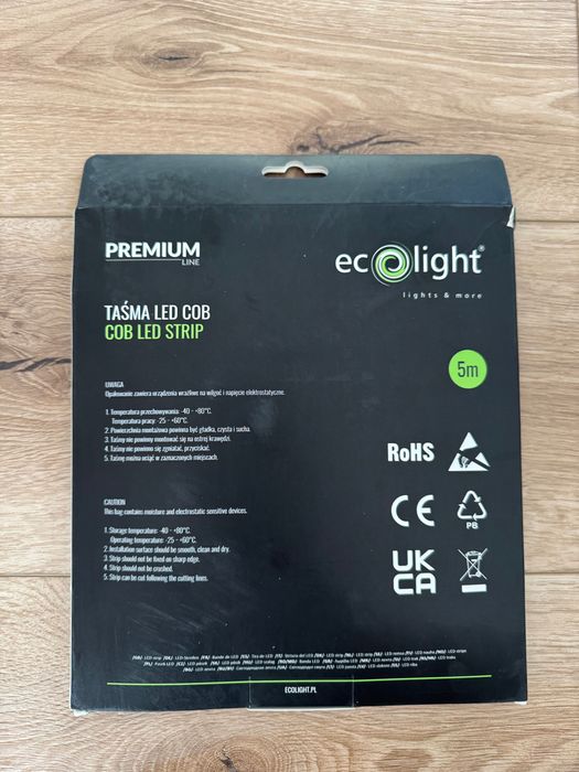 Taśma LED COB 12V 480 9W/m 4000K 1035lm/m IP67/5mP