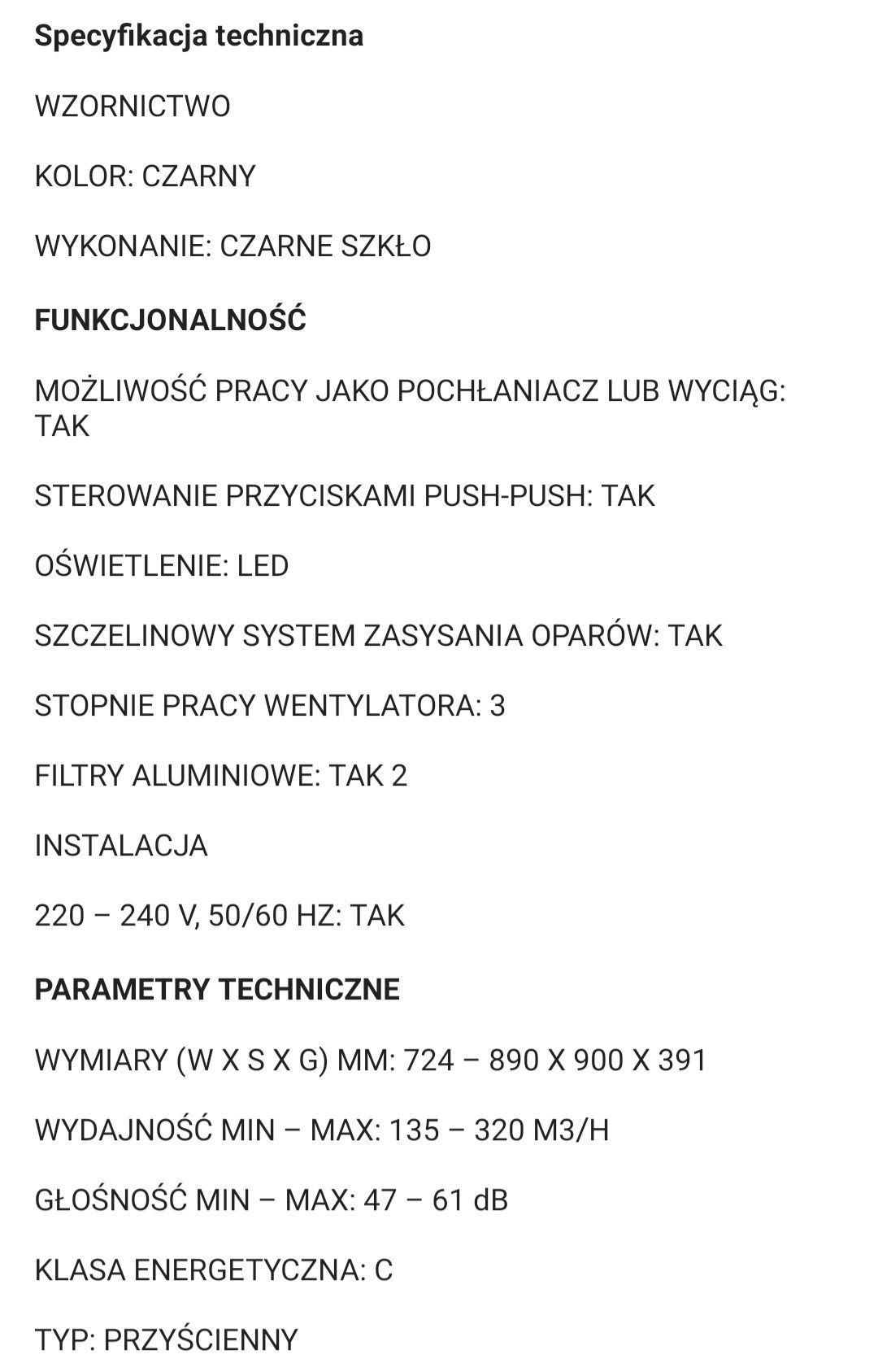 Okap Kernau KCH 3591.1 B - NOWY gwarancja