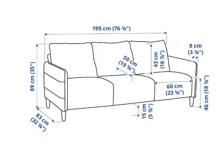 Sofa 3-osobowa, ANGERSBY IKEA - Jak nowa