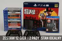 PS4 Pro 1TB + 2 pady + 11 gier (w tym nowa!) – Stan idealny