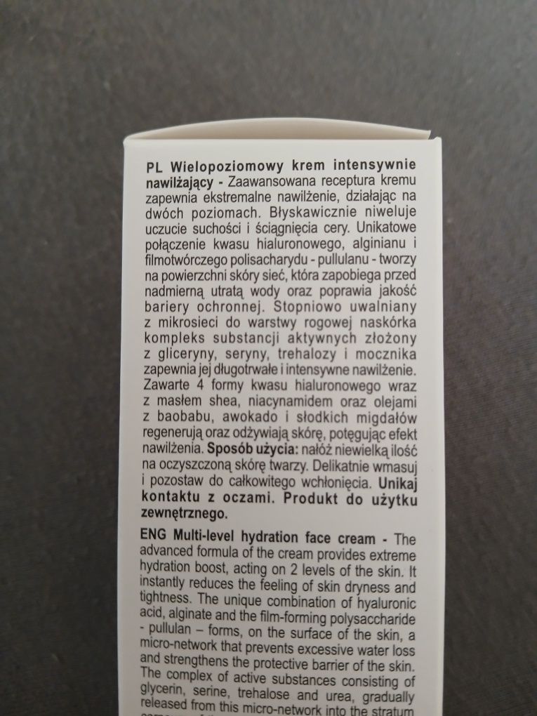 Wielopoziomowy krem Intensywnie nawilżający Nacomi Next Level