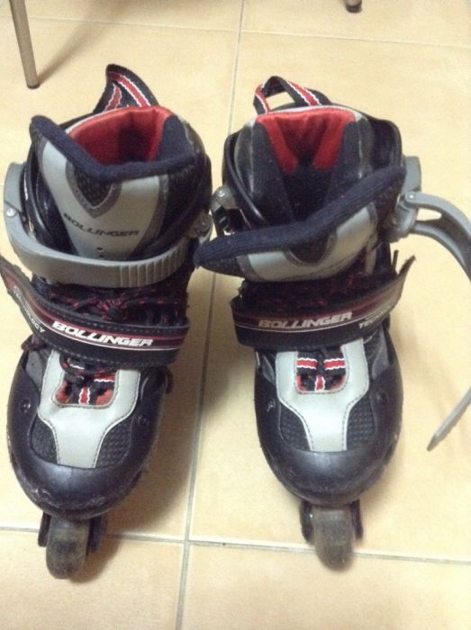 patins em linha e proteçoes