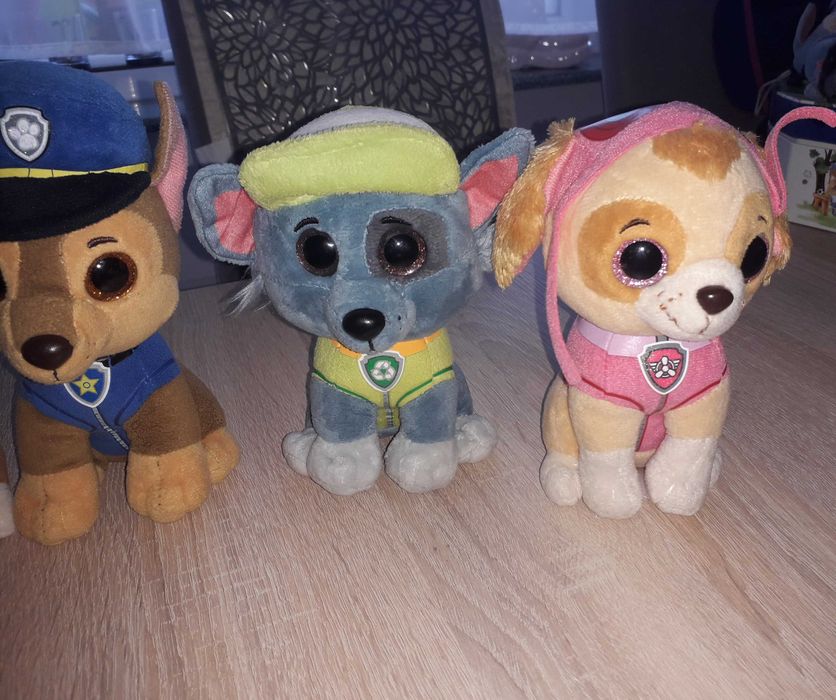 Maskotki Psi Patrol 4 sztuki, błyszczące oczy, TY