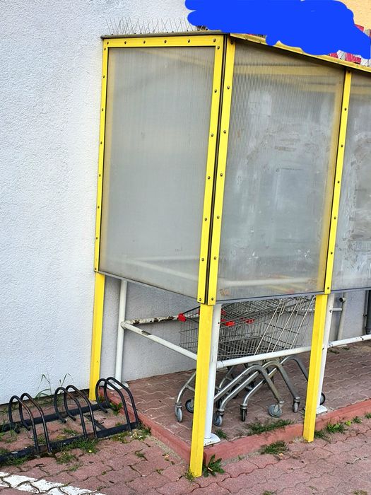 Wiata pod wózki,  drewno palarnia , mały składzie