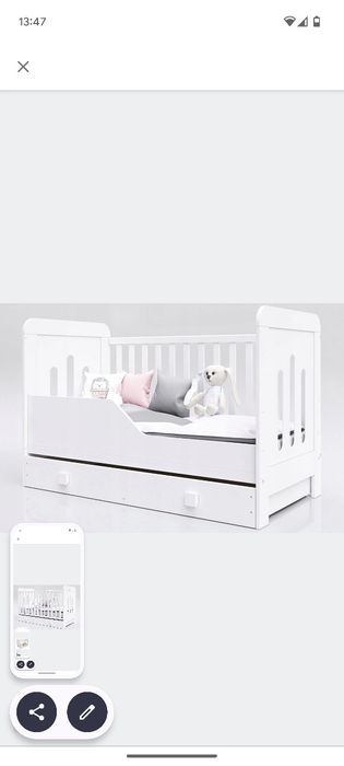 Łóżeczko niemowlęce 2w1 Zuza biała szuflada 140x70