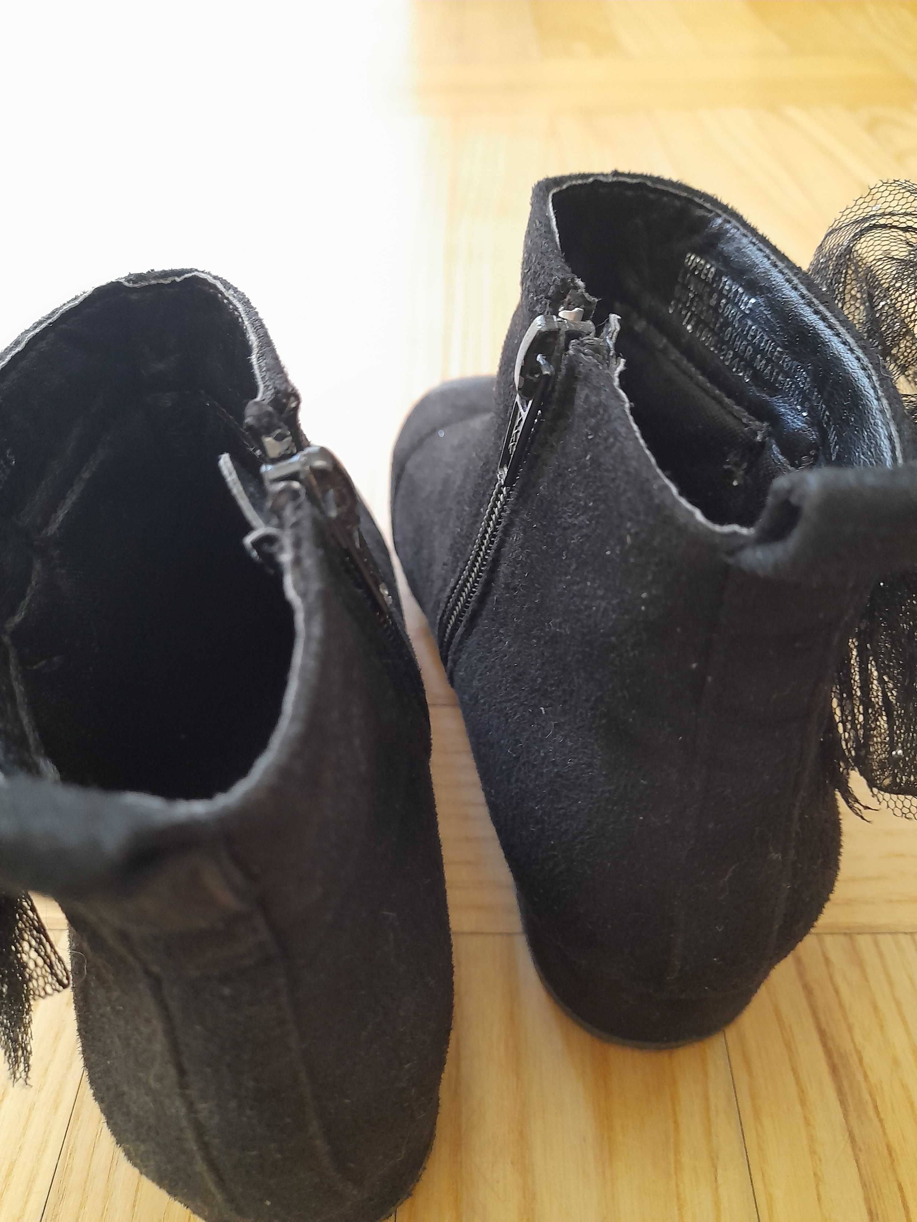 Buty,półbuty dla dziewczynki,rozm 32,czarne,zamsz