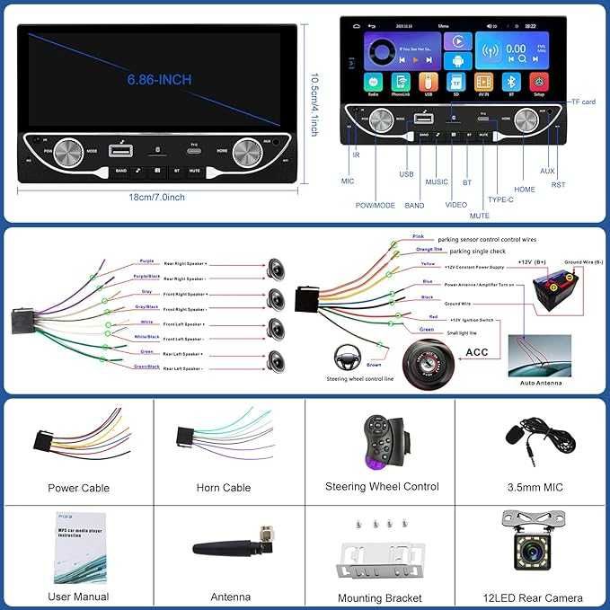 radio samochodowe Carplay 2 Din Android auto z 6,86-calowym