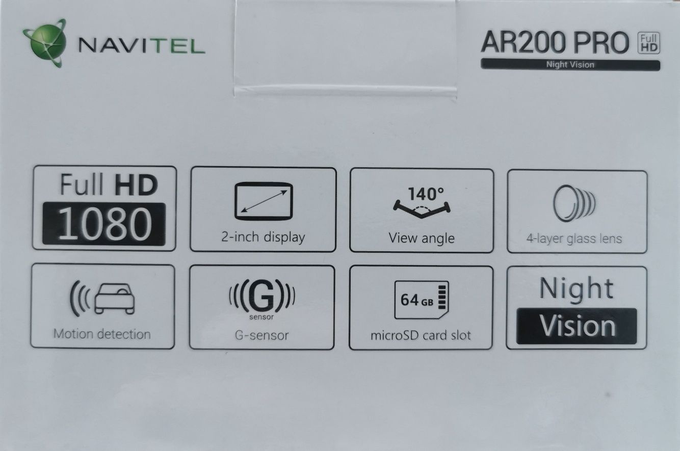 Kamera samochodowa  Navitel ar200 + karta pamięci 64GB pro