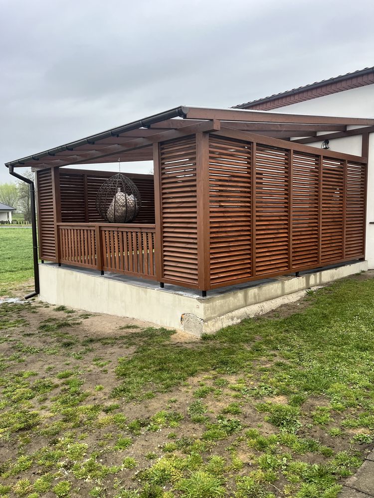 Pergola zadaszenie tarasu shuttersy ruchome deseczki