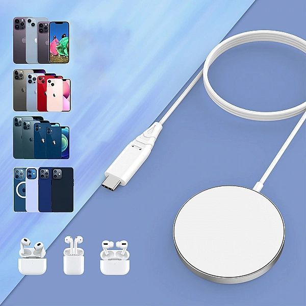 Choetech ładowarka indukcyjna 15w z kablem Usb C biała (t518-f)