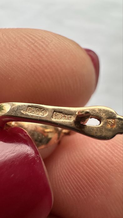 Набор золотой с жемчугом 585, вес 5,78 грамм сережки підвіска