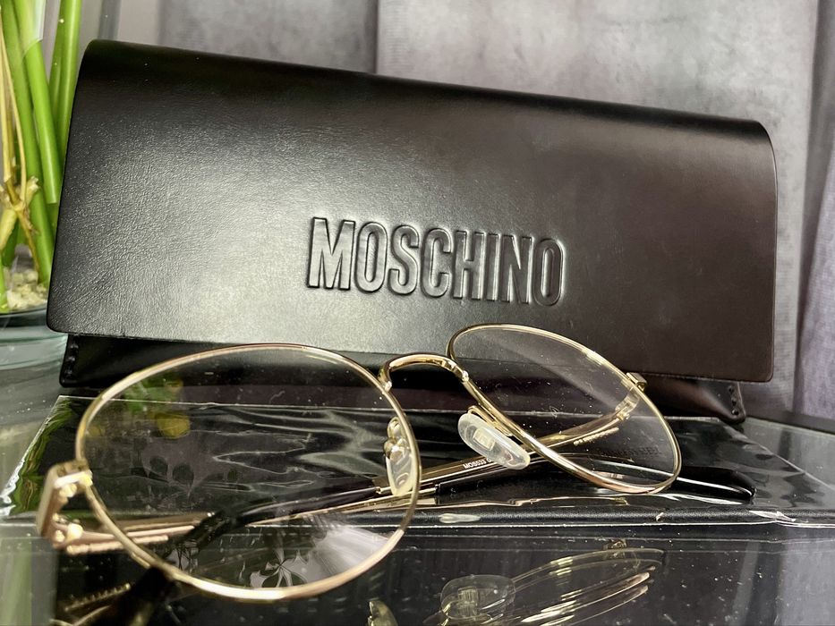 Oprawki ramki okulary zerówki korekcyjne Moschino złote nowe