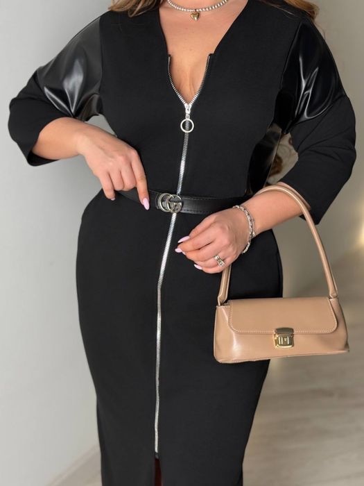 Женское платье батал 50-60 черный,красный Жіноча сукня преміум якість